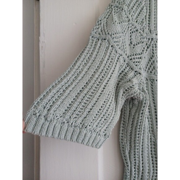 Talbots open weave sweater S crochet short sl pullover coastal granny transition - Picture 3 of 10